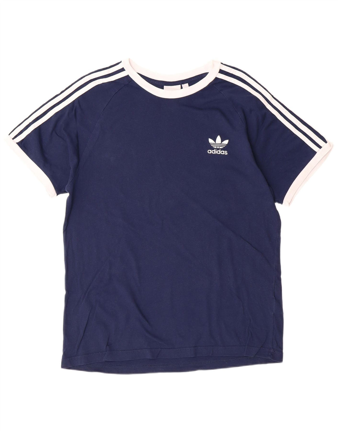 ADIDAS Mens T-Shirt Top Large Navy Blue Cotton