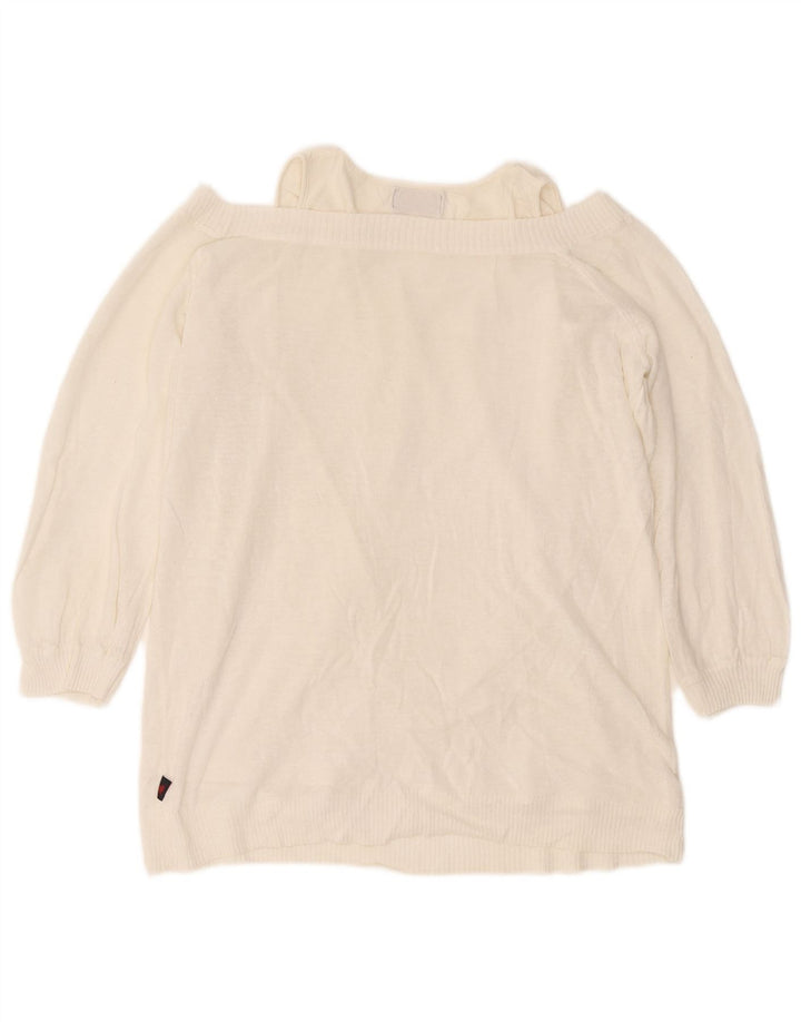 Kappa Womens Boat Neck Jumper Sweater UK 18 XL White