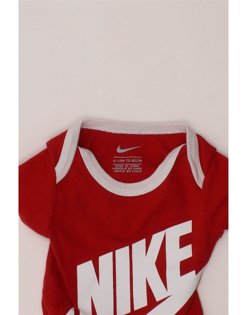 NIKE Baby Boys Graphic Bodysuit 6-9 Months Red Cotton Vintage Nike and Second-Hand Nike from Messina Hembry 