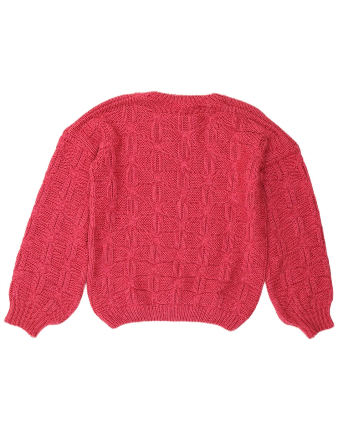 Vintage Womens Crew Neck Jumper Sweater UK 14 Large Pink