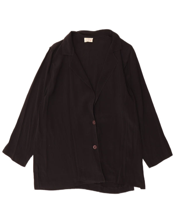 Donna Enrica Womens 2 Button Blazer Jacket UK 16 Large Black