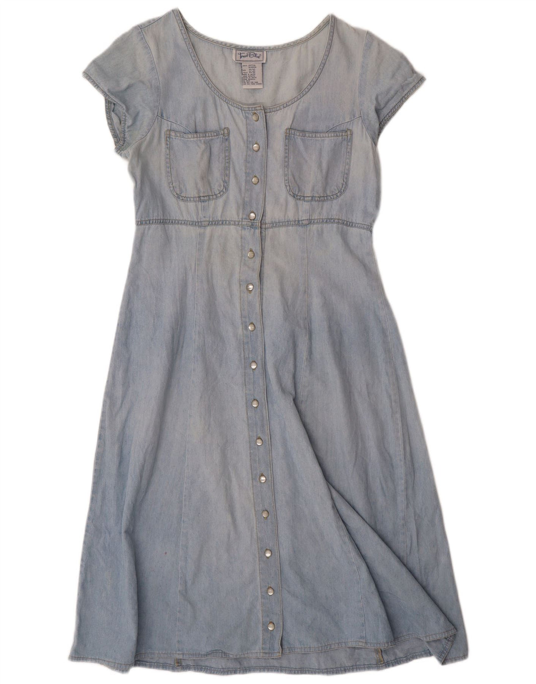 VINTAGE Womens Denim Dress Size 11/12 Medium Blue Cotton