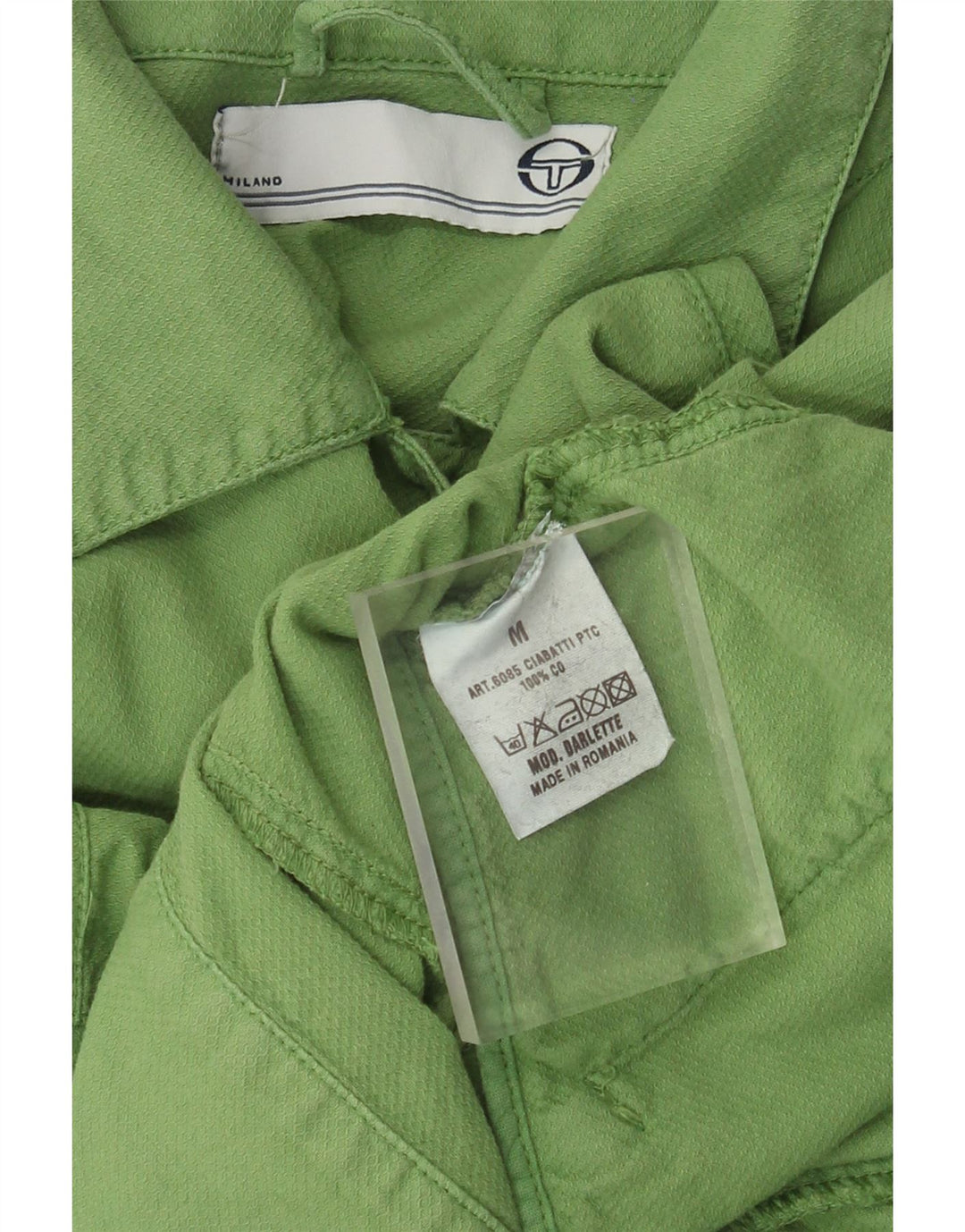 Sergio Tacchini Womens Milano Crop Utility Jacket UK 12 Medium Green Cotton