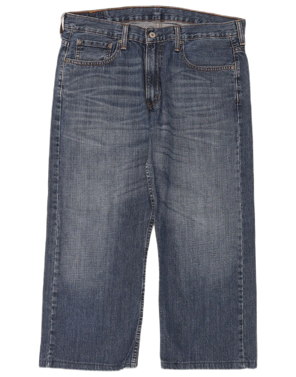 Levi's Mens 569 Crop Loose Fit Straight Jeans W34 L24 Blue Cotton