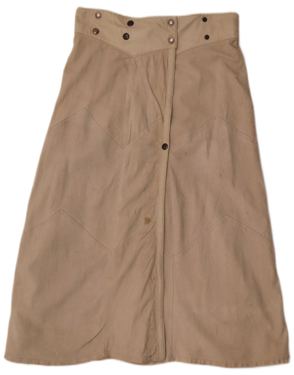 Pret-a-Porter Womens Leather Skirt IT 40 Small W26 Beige