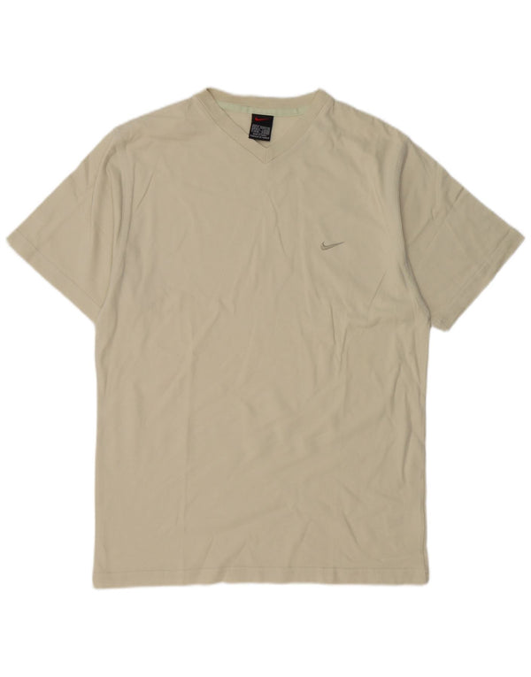 Nike Mens T-Shirt Top UK 39/41 Medium Beige Cotton