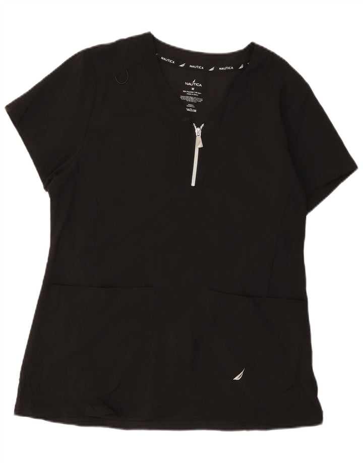 NAUTICA Womens Blouse Top UK 14 Medium Black Polyester