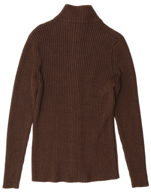 North Sails Mens Graphic Cardigan Sweater Small Brown Wool