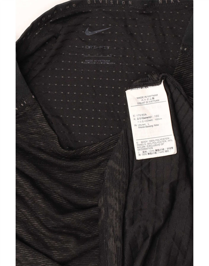 Nike Womens Dri Fit Abstract Pattern T-Shirt Top UK 14 Large Black
