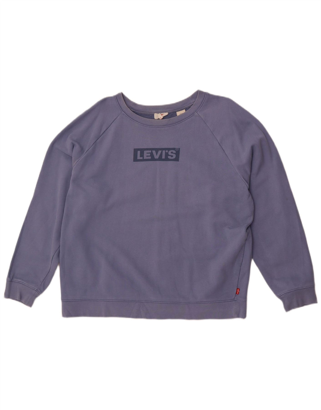 Levi's Womens Oversized Crop Graphic Sweatshirt Jumper UK 16 Large Blue