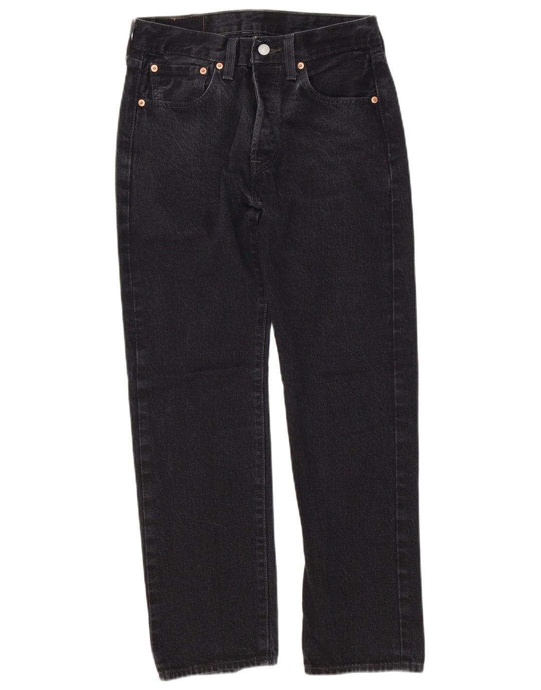 Levi's Mens 501 Straight Jeans W29 L30 Black Cotton