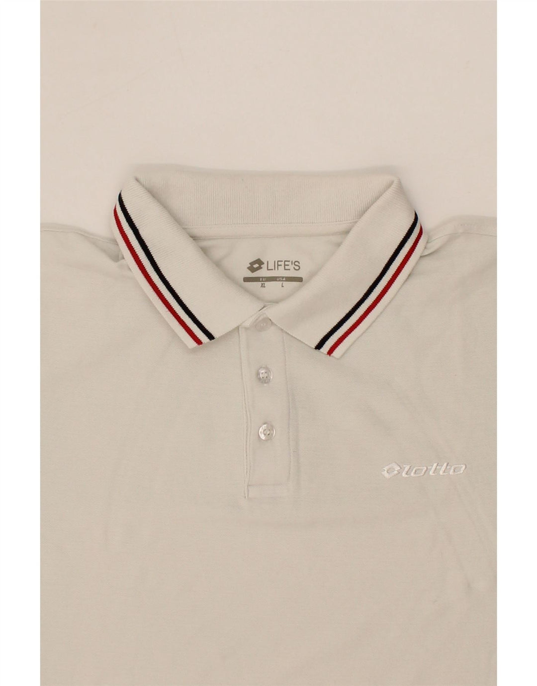 LOTTO Mens Polo Shirt Large White Cotton Vintage Lotto and Second-Hand Lotto from Messina Hembry 