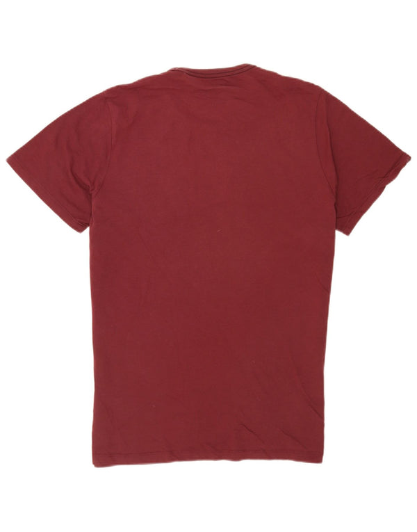 Jack & Jones Mens Graphic T-Shirt Top Large Burgundy Cotton