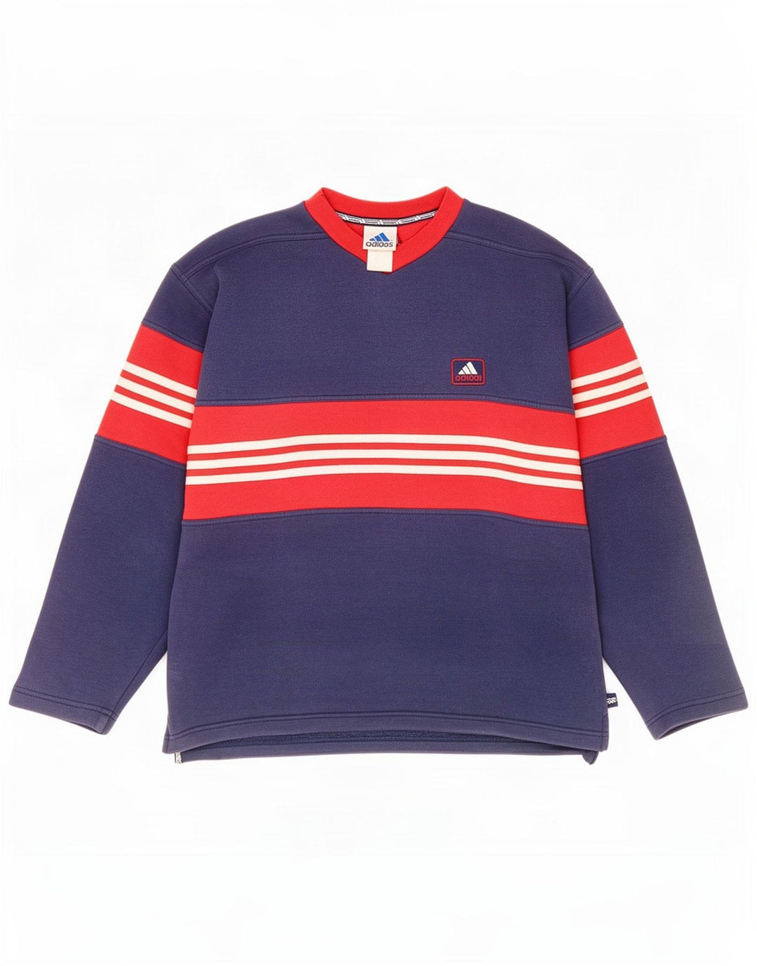 Adidas Mens Sweatshirt Jumper Medium Navy Blue Colourblock