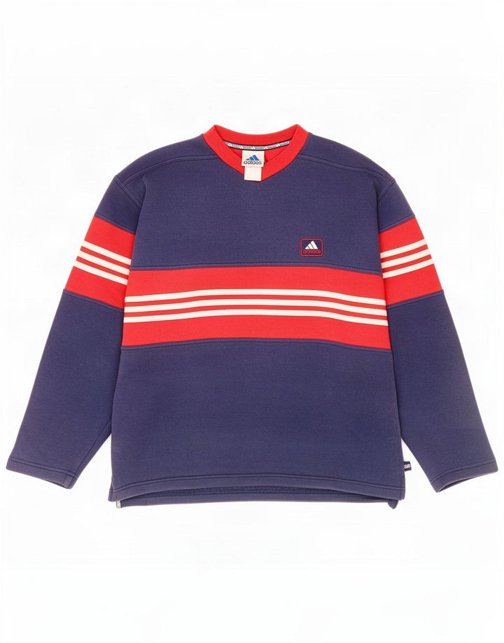 Adidas Mens Sweatshirt Jumper Medium Navy Blue Colourblock