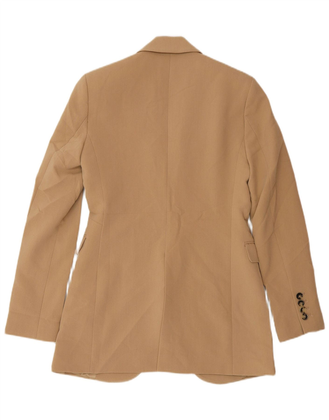 Zara Womens 1 Button Blazer Jacket UK 6 XS Beige Polyester