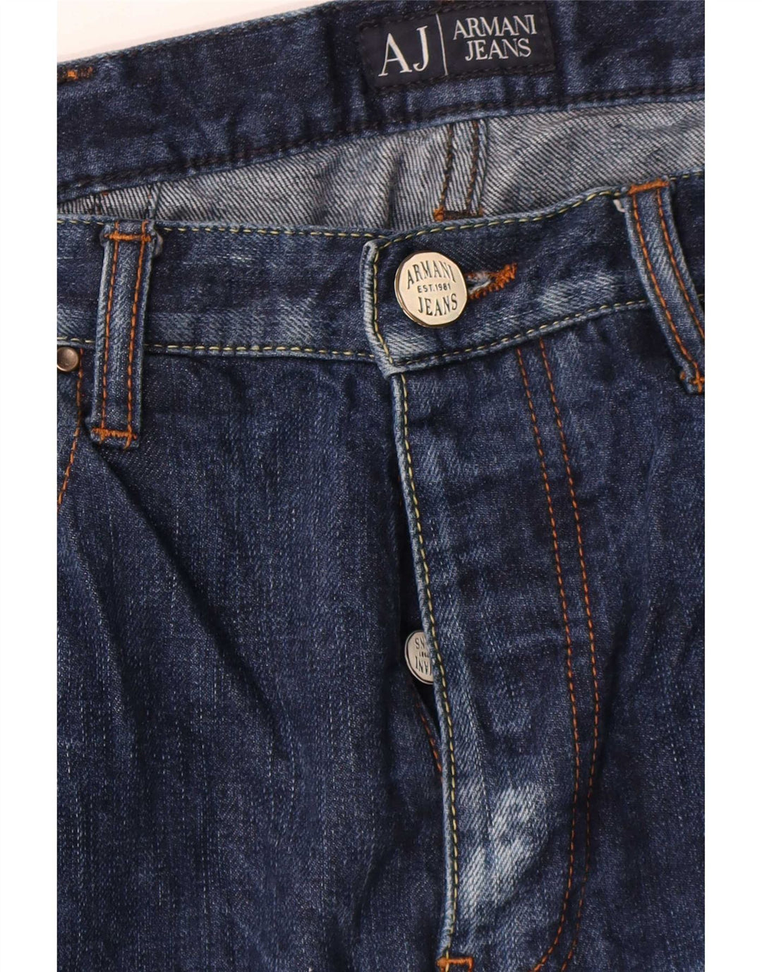 Armani Mens Straight Jeans W32 L35 Navy Blue