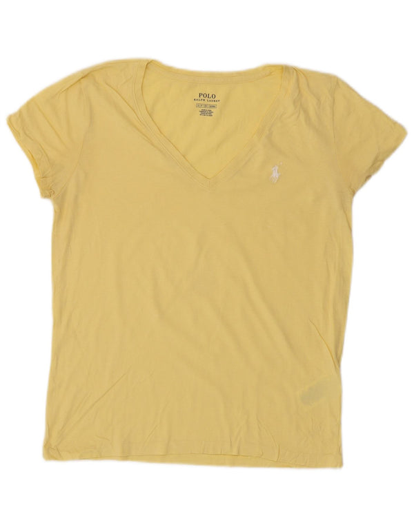 Polo Ralph Lauren Womens T-Shirt Top UK 10 Small Yellow Cotton