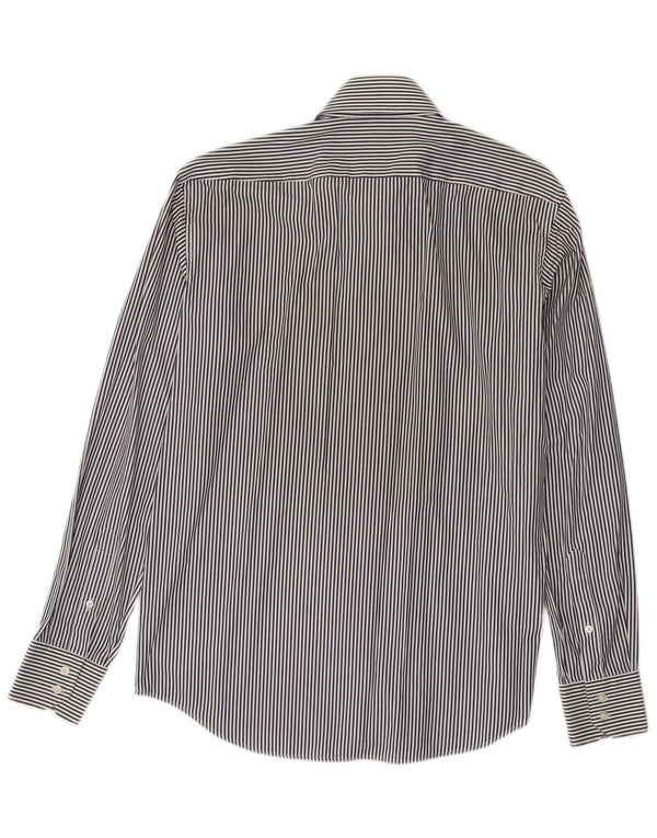 Hugo Boss Mens Shirt Size 39 15 1/2 Medium Navy Blue Pinstripe Classic