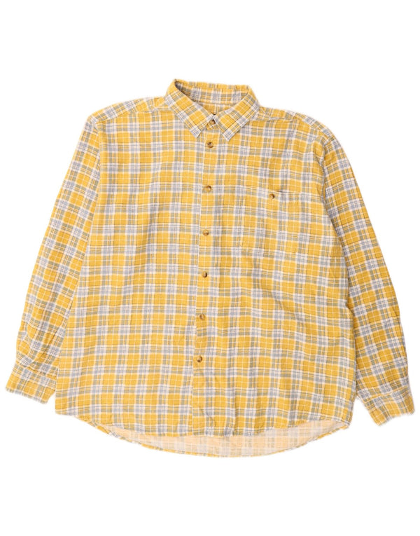 Stanley Mens Flannel Shirt 2XL Yellow Check Cotton