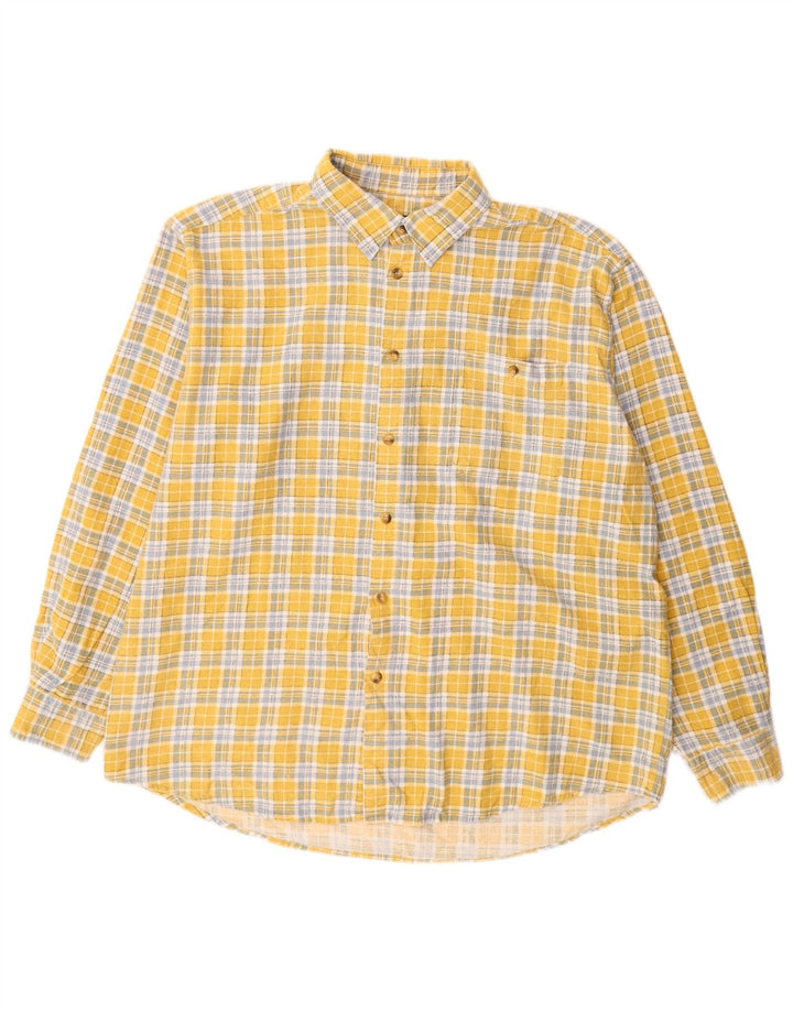 Stanley Mens Flannel Shirt 2XL Yellow Check Cotton