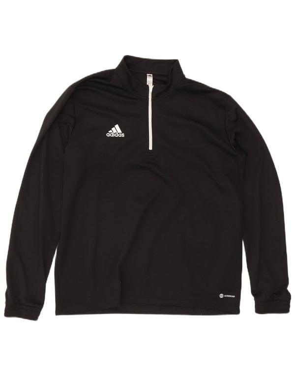 Adidas Mens Aeroready Zip Neck Pullover Tracksuit Top XL Black Polyester
