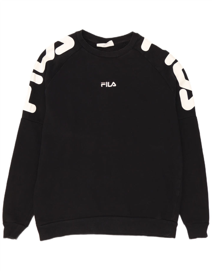 FILA Mens Graphic Sweatshirt Jumper XL Black Cotton
