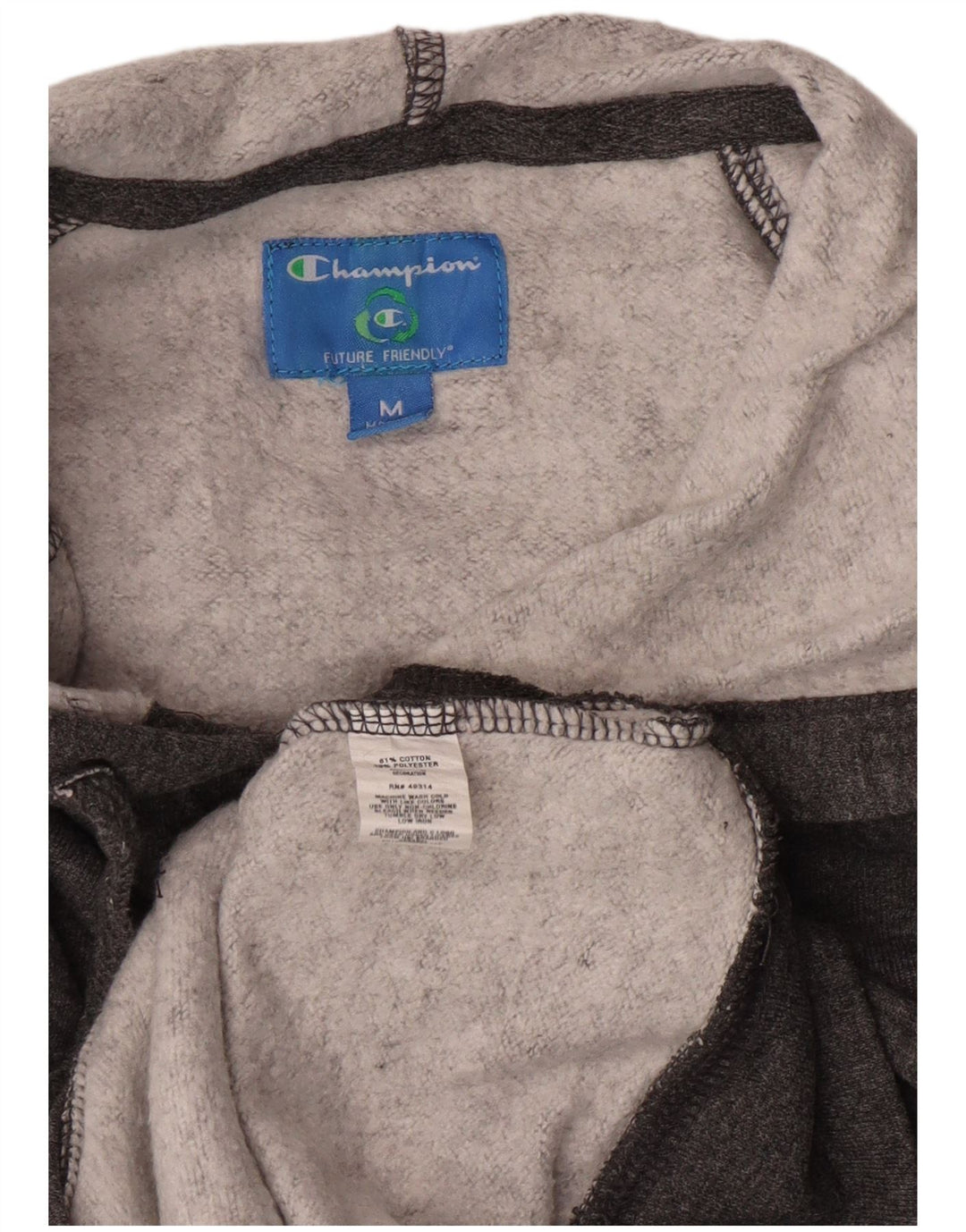 Champion Womens Hoodie Jumper UK 12 Medium Grey Cotton