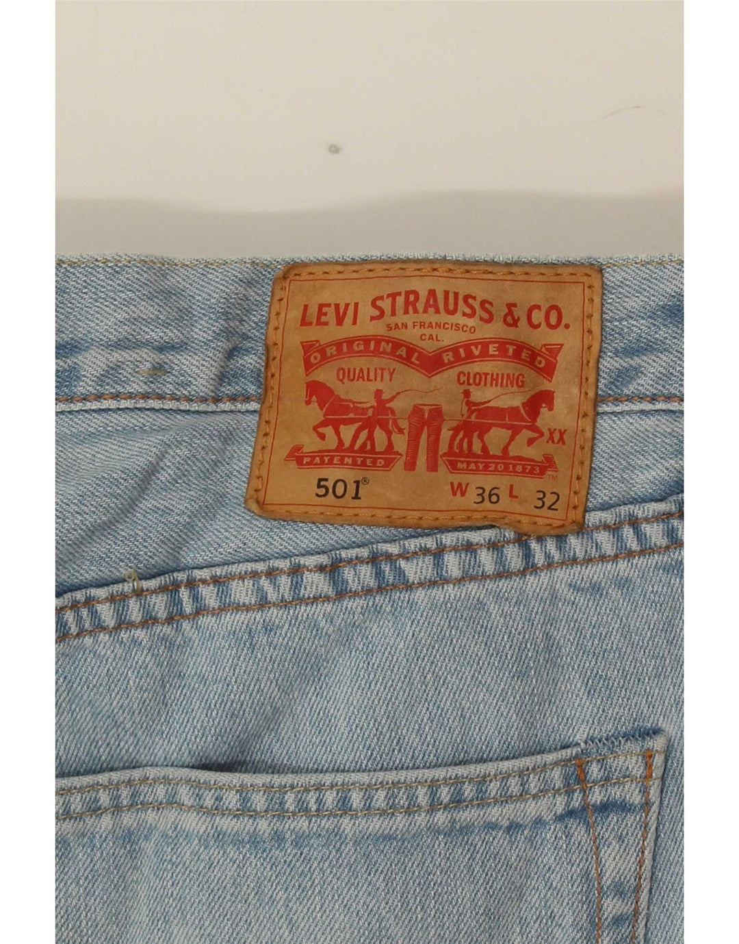 Levi's Mens 501 Straight Jeans W36 L32 Blue Cotton