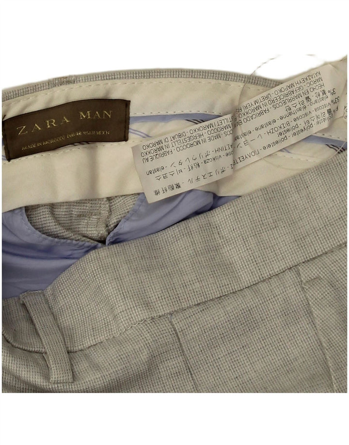 Zara Mens Pegged Chino Trousers EU 40 Medium W31 L24 Grey Polyester