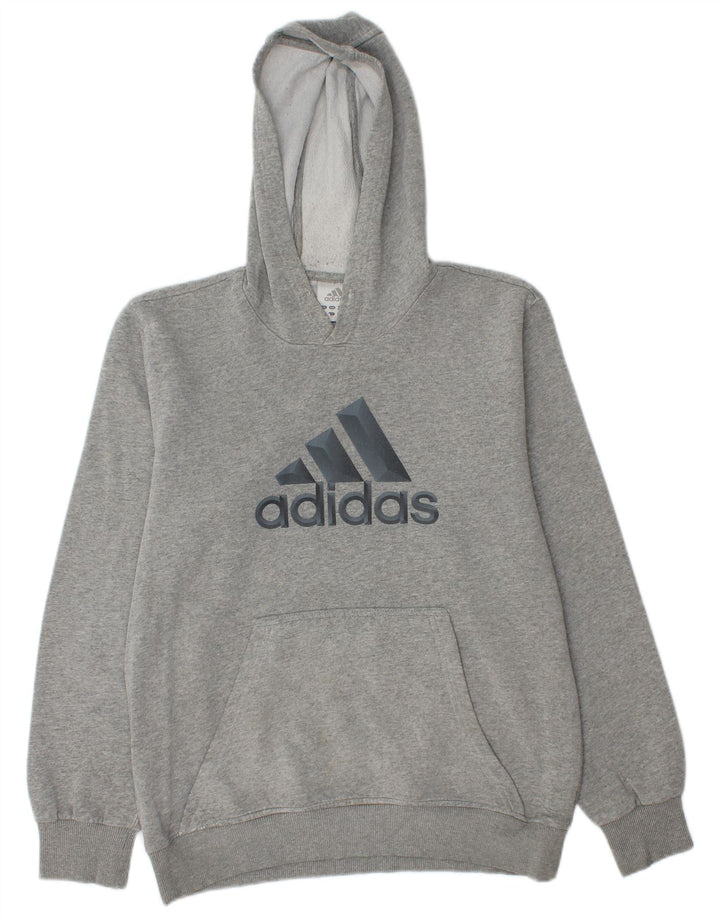 ADIDAS Mens Graphic Hoodie Jumper Medium Grey