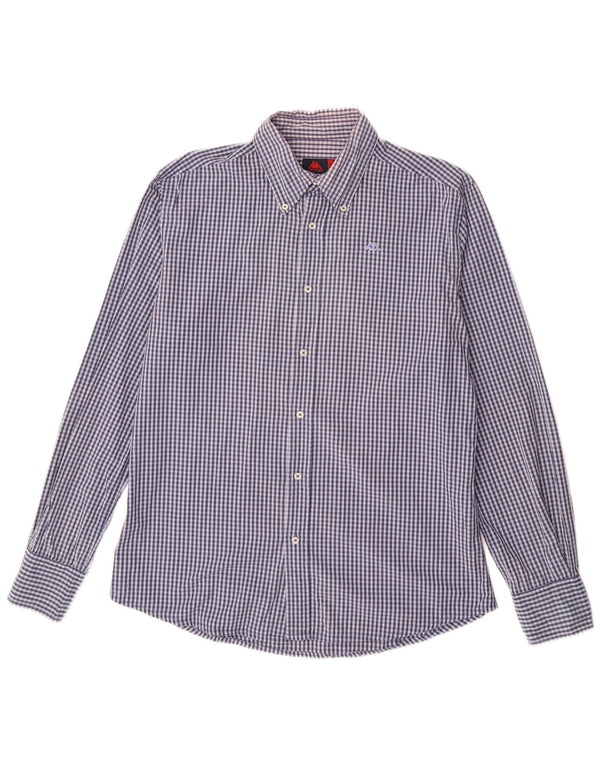 KAPPA Mens Shirt Large Blue Check Cotton
