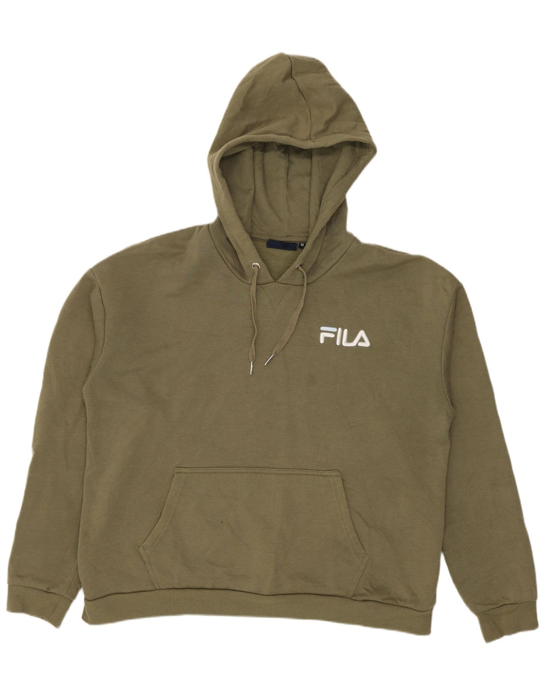 Fila Womens Oversized Hoodie Jumper UK 14 Medium Khaki Polyester