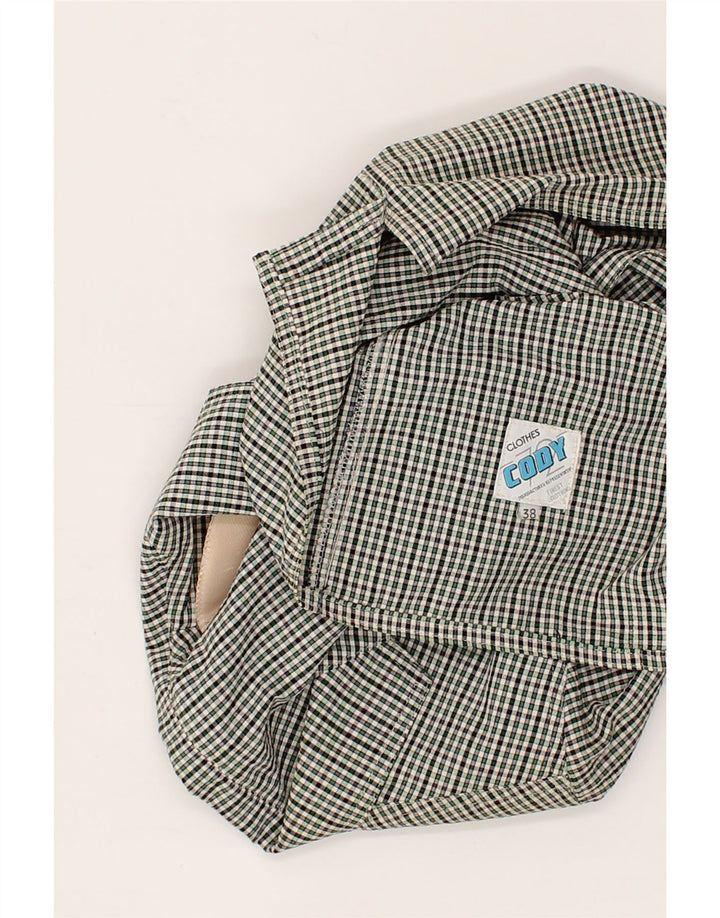 CODY Womens 2 Button Blazer Jacket EU 38 Medium Green Check Vintage Cody and Second-Hand Cody from Messina Hembry 
