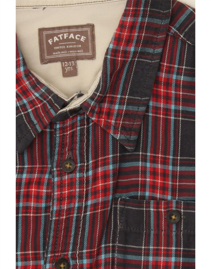 FAT FACE Boys Flannel Shirt 12-13 Years Red Plaid