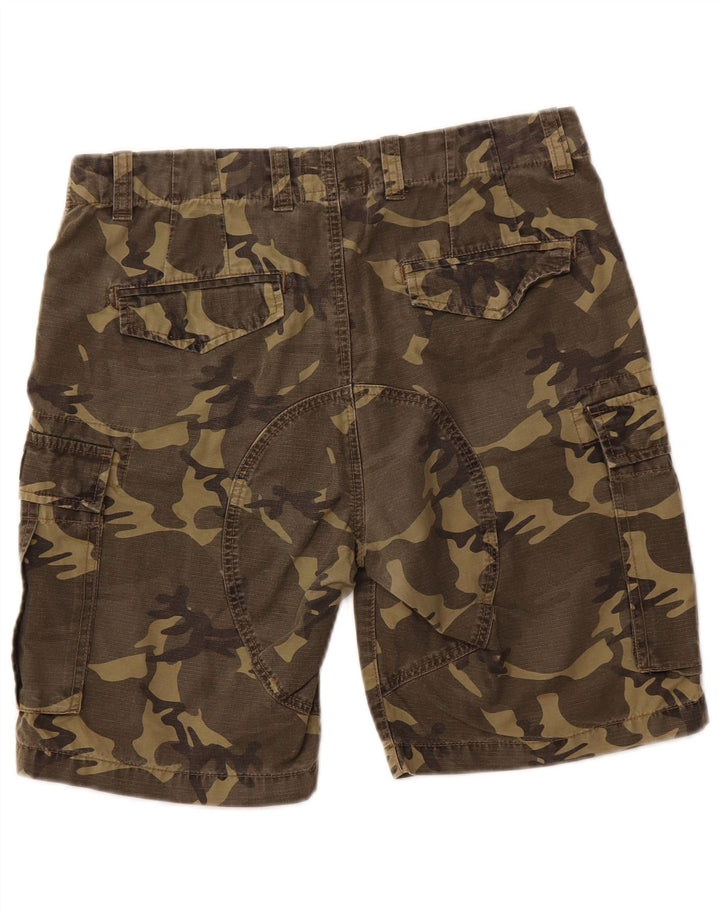 Superdry Mens Cargo Shorts W30 Medium Khaki Camouflage Cotton