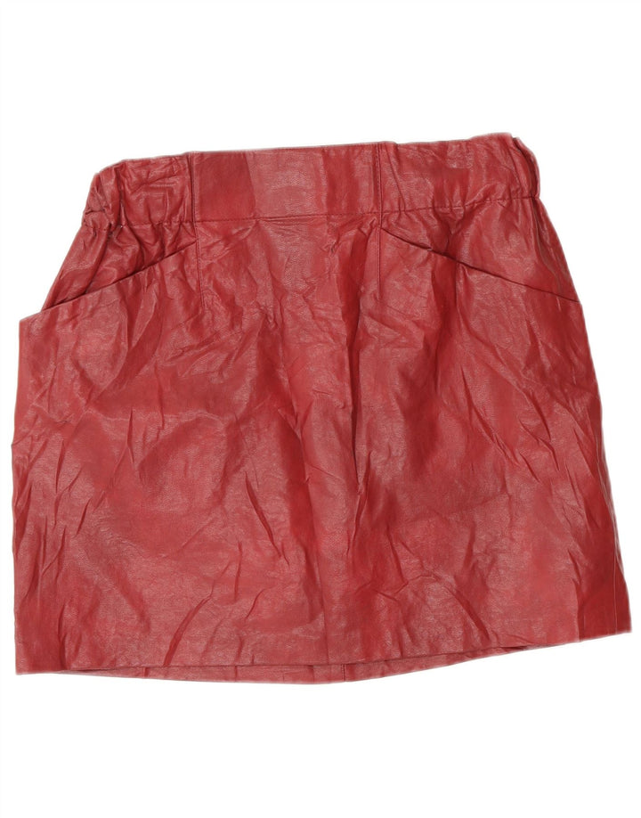 Zara Womens Leather Skirt Small W26  Burgundy