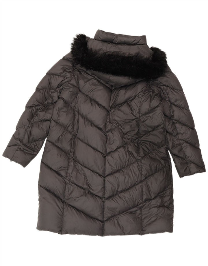 MICHAEL KORS Womens Hooded Padded Coat UK 18 XL Grey Nylon