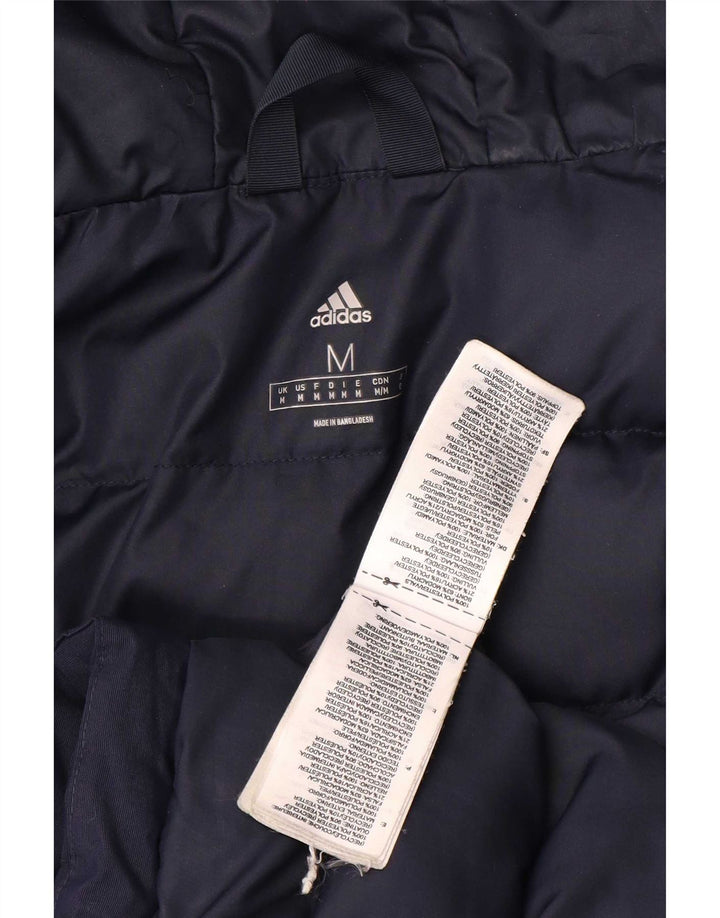 Adidas Mens Hooded Windbreaker Jacket UK 38 Medium Navy Blue Polyamide