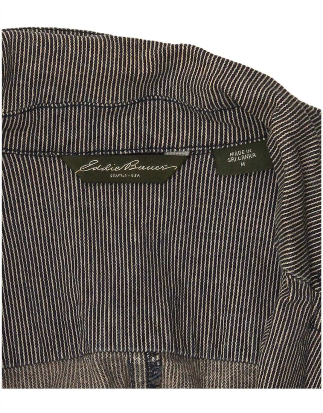 EDDIE BAUER Womens 2 Button Blazer Jacket UK 12 Medium Grey Pinstripe