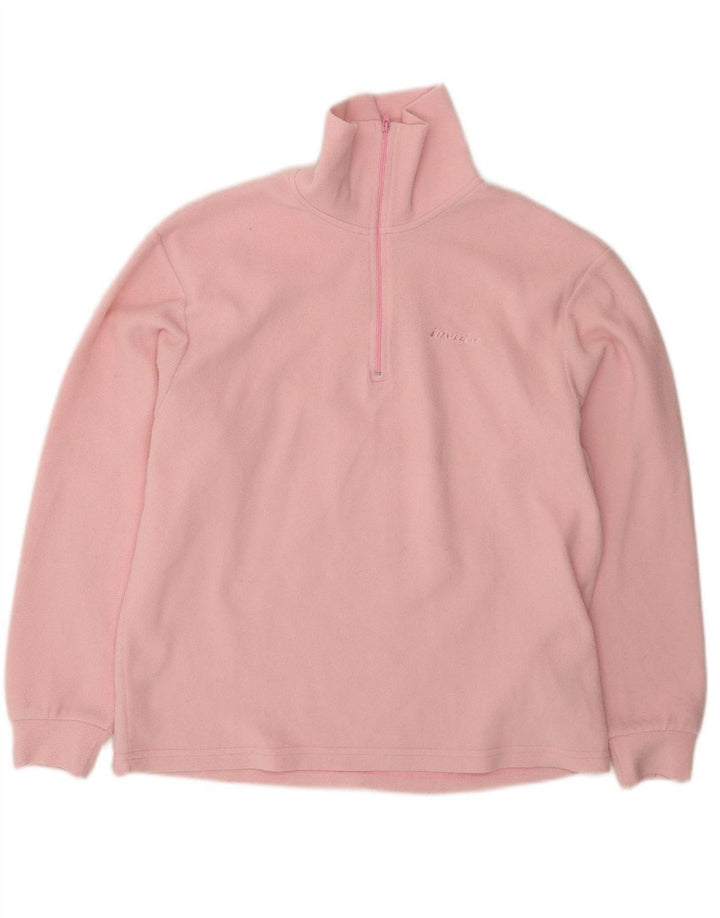 INVICTA Womens Zip Neck Fleece Jumper UK 10 Small Pink Polyester
