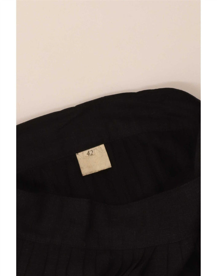 Vintage Womens Pleated Skirt IT 42 Medium W26 Black