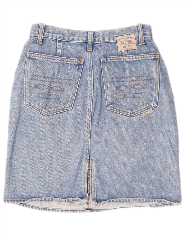 BENETTON Womens Denim Skirt W25 XS Blue Cotton