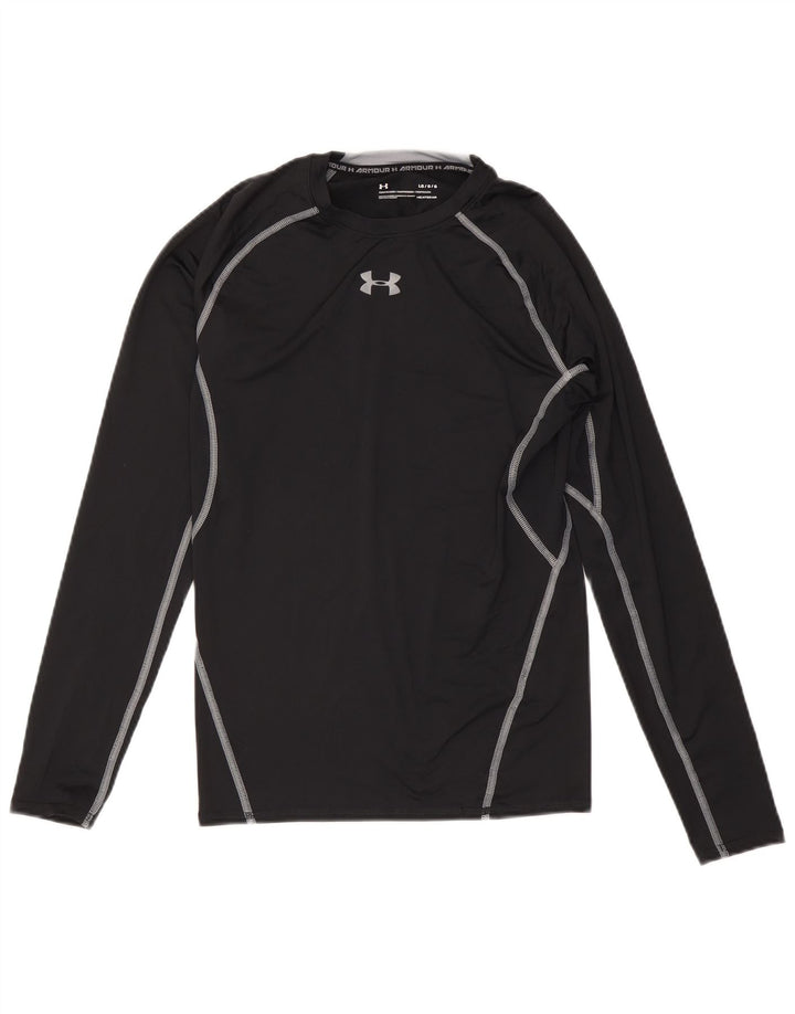 Under Armour Mens Heat Gear Top Long Sleeve Large Black Polyester