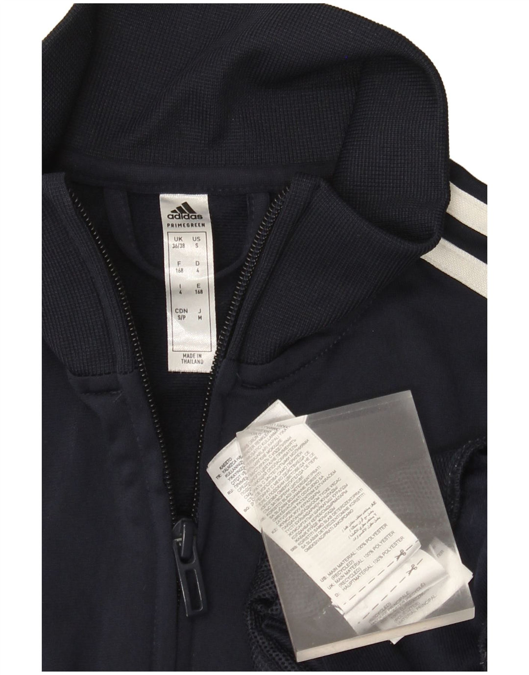 Adidas Mens Tracksuit Top Jacket UK 36/38 Small Navy Blue Polyester