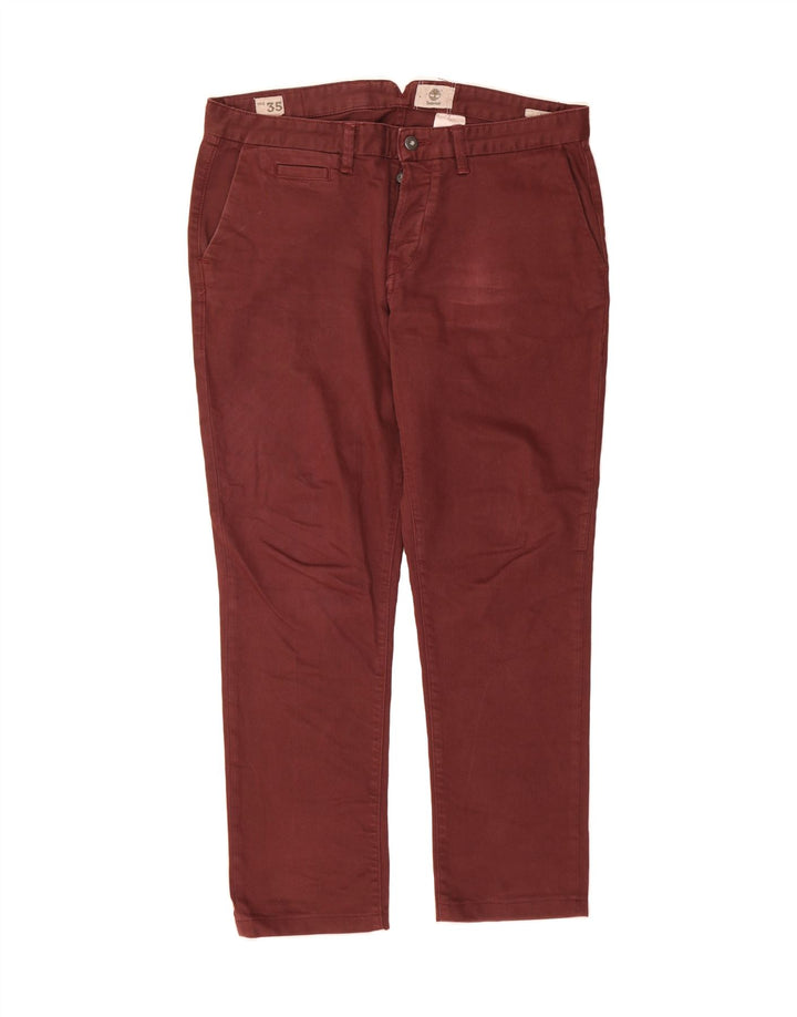 TIMBERLAND Mens Slim Jeans W35 L30 Maroon Cotton Vintage Timberland and Second-Hand Timberland from Messina Hembry 