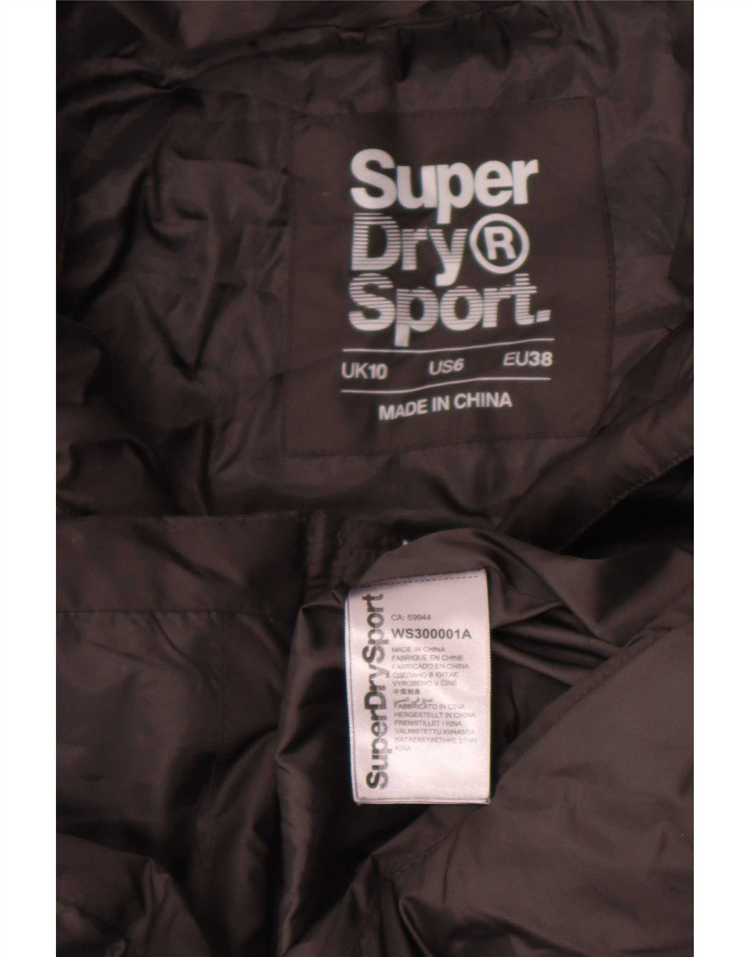 Superdry Womens Padded Jacket UK 10 Small Black Polyester