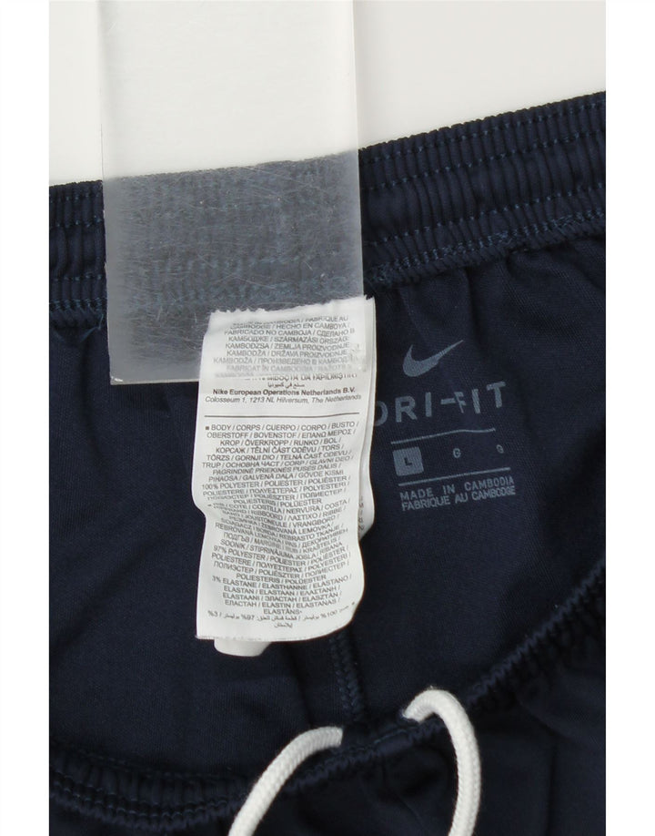 Nike Mens Dri Fit Tracksuit Trousers Large Navy Blue Polyester