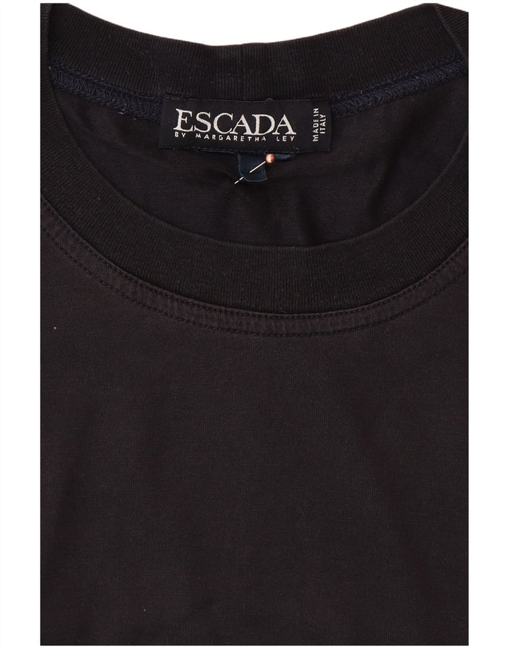 ESCADA Mens T-Shirt Top Large Navy Blue Cotton