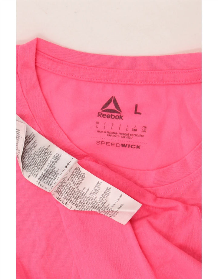 Reebok Mens Graphic T-Shirt Top Large Pink Polyester